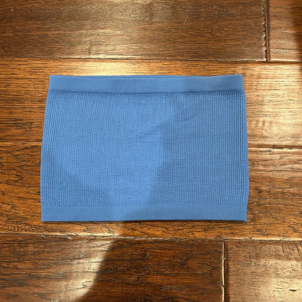 Blue Ribbed Women's Tube top